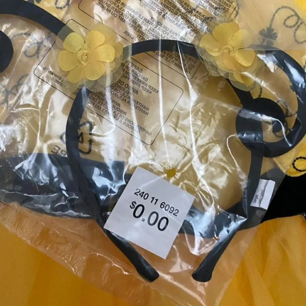 Target Toddler Bumblebee Halloween Costume Dress Headpiece 4-5T - Hyde & EEK! - Picture 7 of 8